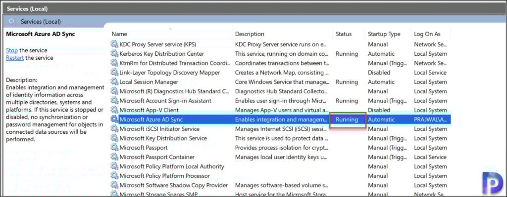Fix Azure AD Sync Service not Running 3 Start Azure Active Directory Sync Service
