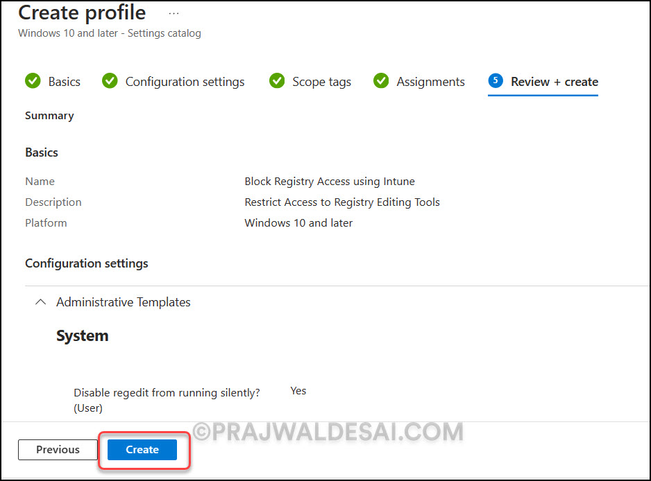 Easily Block Windows Registry Access using Intune Policy 6 Block Windows Registry Access using Intune