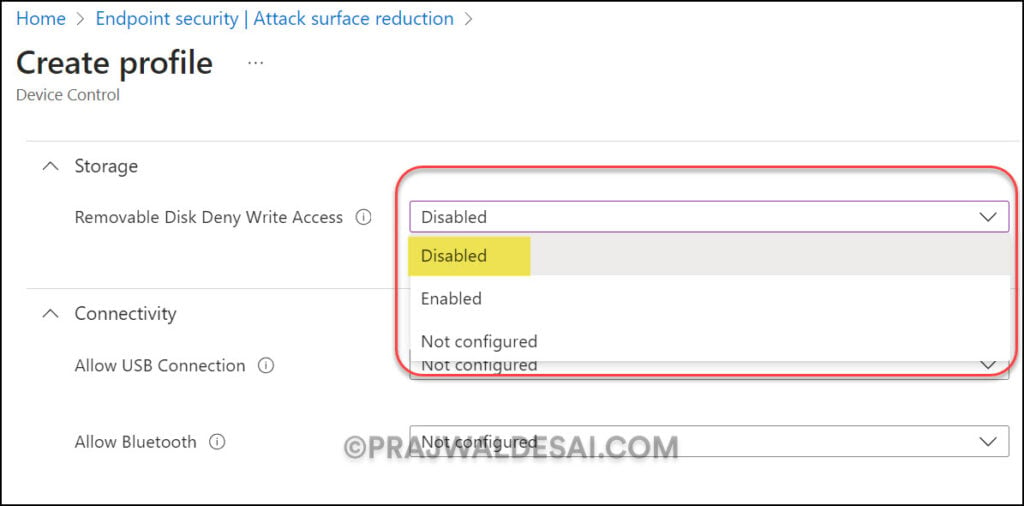 Block USB Drives using Intune