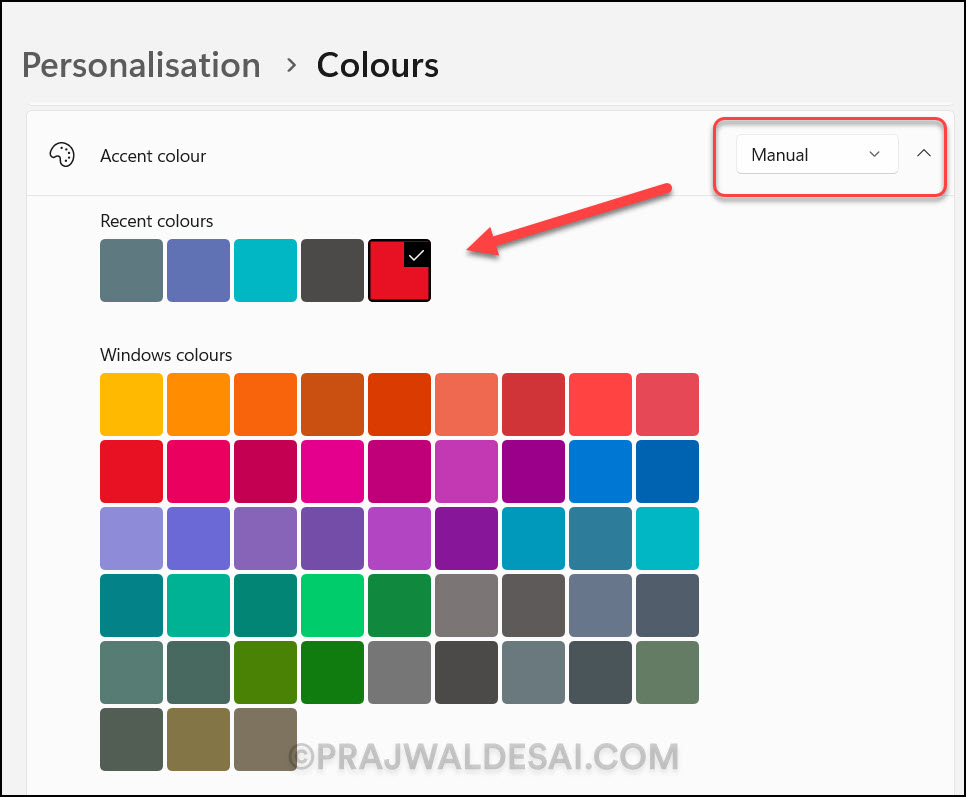How to Change Accent Color on Windows 11 1 Change accent color on Windows 11 in light Mode