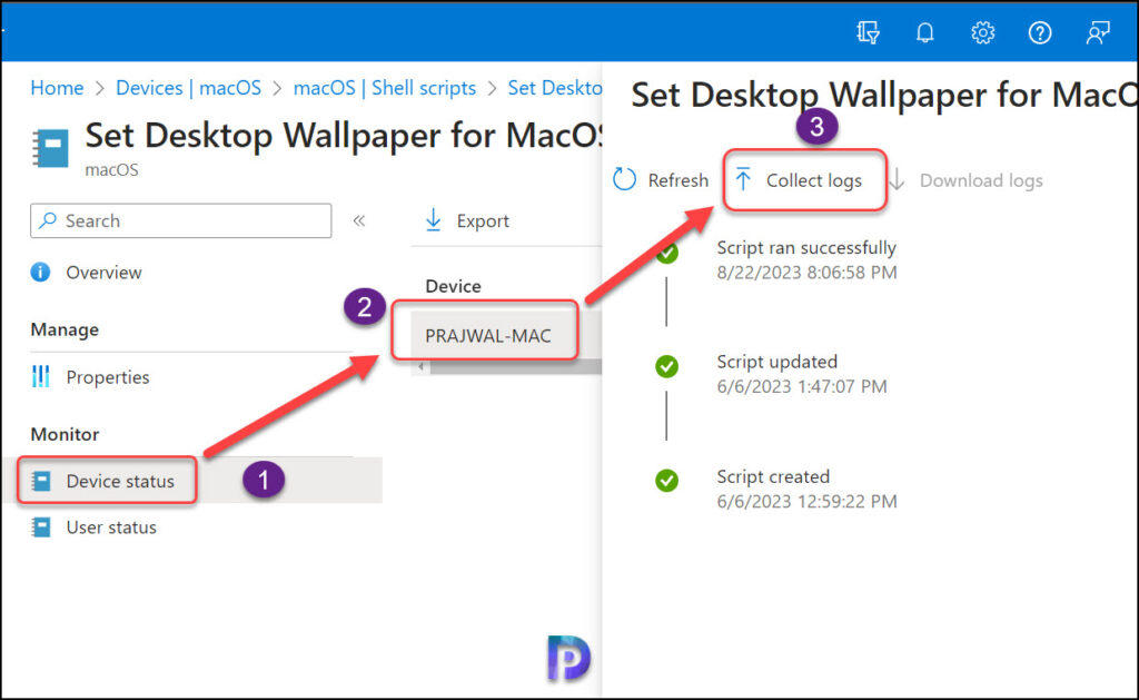 Collect macOS device diagnostic logs from Intune admin center