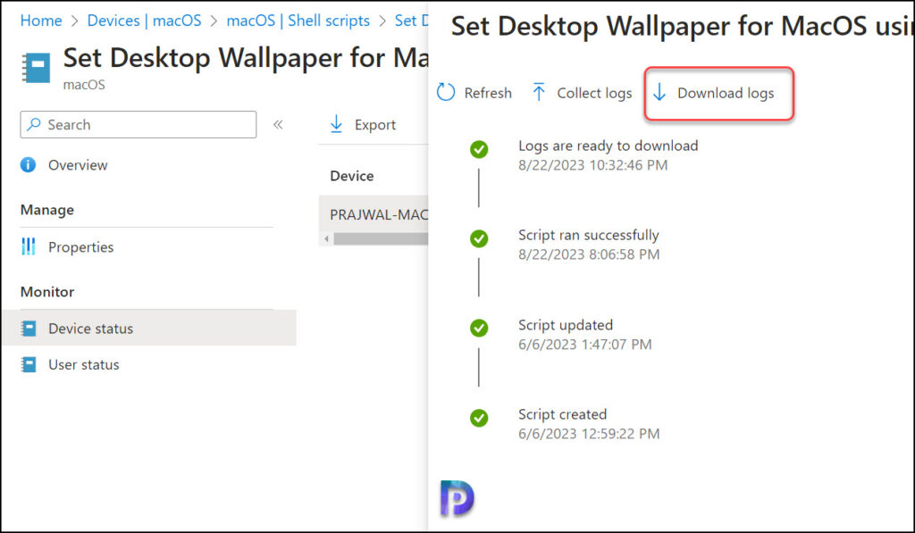 Download the macOS Device Diagnostic logs from Intune Admin Center