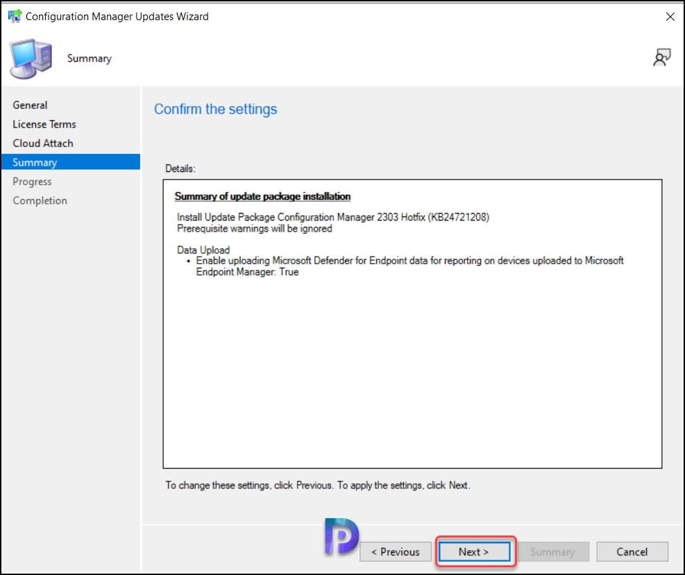 ConfigMgr 2303 Hotfix KB24721208 to Fix Slow data processing 5 Install SCCM 2303 Hotfix KB24721208