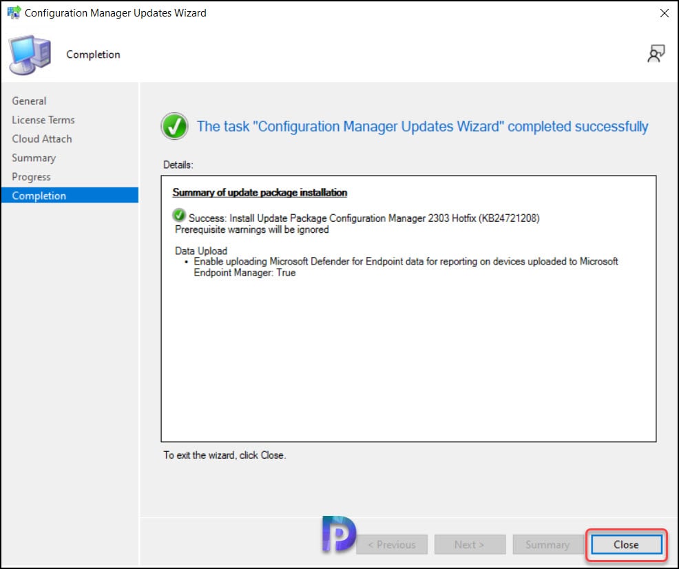 ConfigMgr 2303 Hotfix KB24721208 to Fix Slow data processing 6 Install SCCM 2303 Hotfix KB24721208