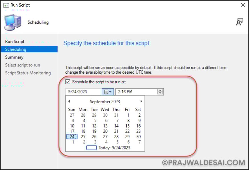 Top 10 ConfigMgr 2309 New Features 1 Schedule Scripts Execution Time | ConfigMgr 2309 New Features