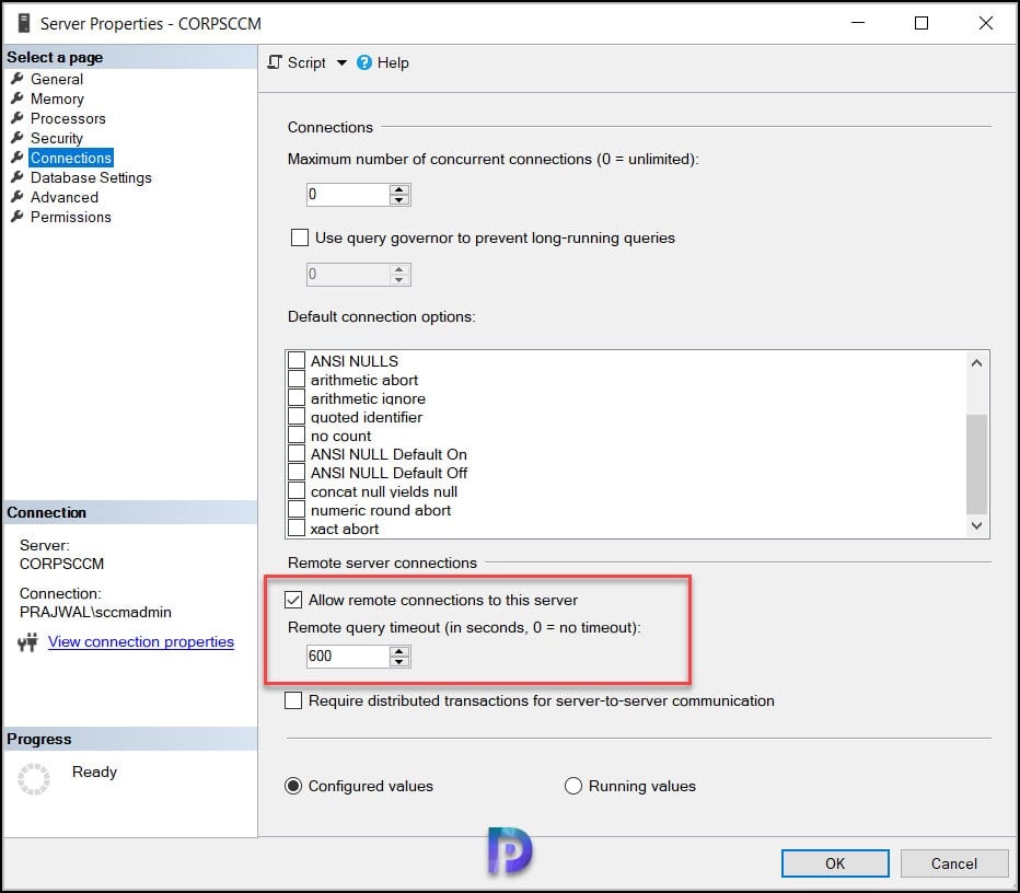 Fix ConfigMgr Database Upgrade Error 0x87d20b15 5 Check if instance name is correct and if SQL Server is configured to allow remote connections