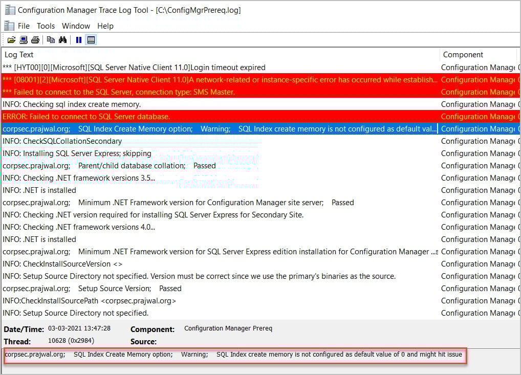 Fix ConfigMgr Database Upgrade Error 0x87d20b15 4 ERROR: Failed to connect to SQL Server database