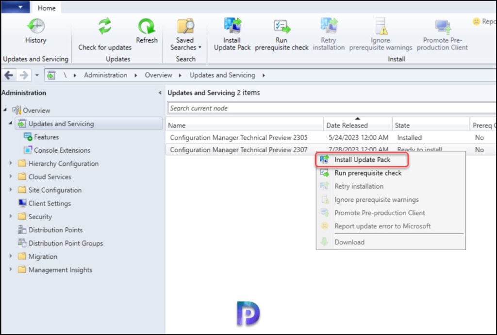 ConfigMgr Technical Preview 2307 New Features 1 Install ConfigMgr Technical Preview 2307 Update