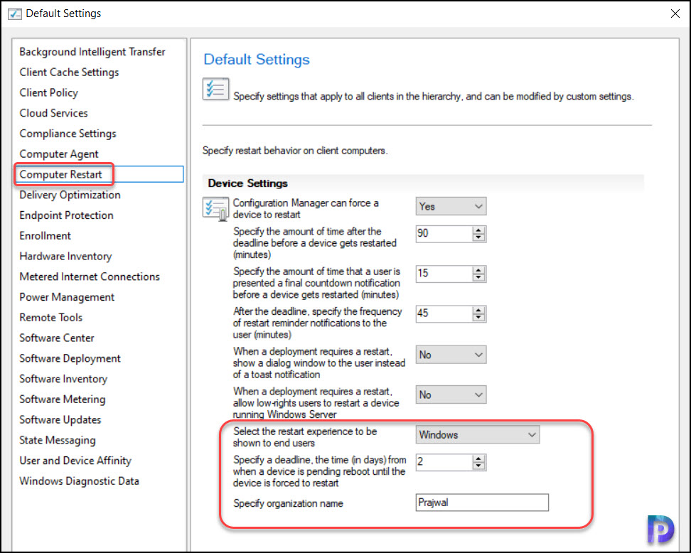 ConfigMgr Technical Preview 2307 New Features 13 Use Windows Native Reboot Experience in Client