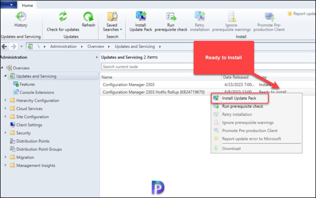 Latest Configuration Manager 2303 Hotfix KB24719670 Rollup 1 Install Configuration Manager 2303 Hotfix KB24719670