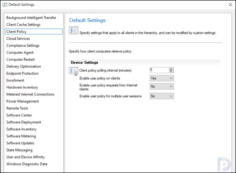 Configure Client Settings in SCCM Configuration Manager 4 Configure Client Policy Settings