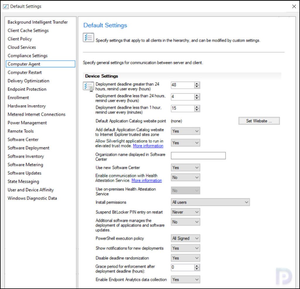 Configure Client Settings in SCCM Configuration Manager 7 Computer Agent | Configure Default Client Settings