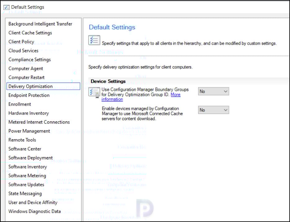 Configure Client Settings in SCCM Configuration Manager 9 Delivery Optimization | Configure Default Client Settings