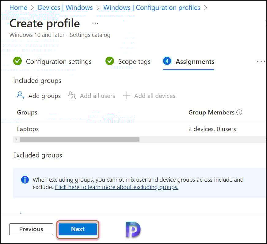 Configure Time Zone using Intune for Windows Devices 10 Assign the Configuration Profile