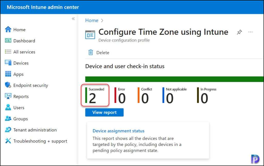 Configure Time Zone using Intune for Windows Devices 12 Monitor Intune Time Zone Policy