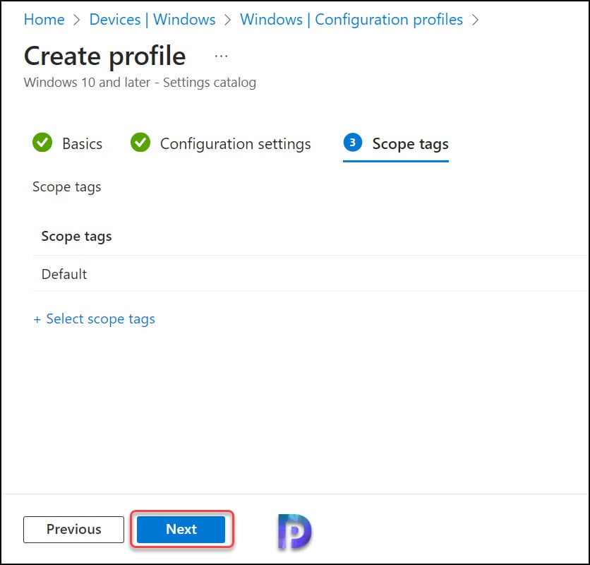 Configure Time Zone using Intune for Windows Devices 9 Specify Intune Scope Tags