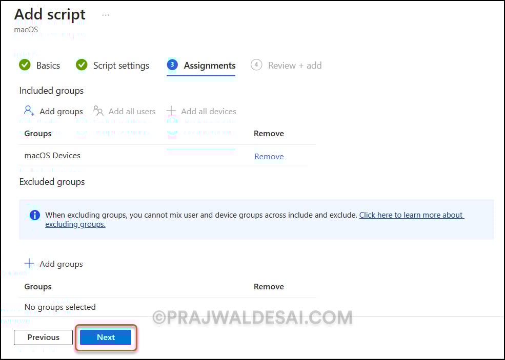 Create a Local Admin Account on MacOS using Intune 6 Assign macOS Create Local Admin Script