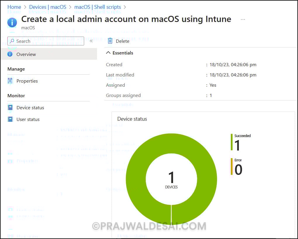 Create a Local Admin Account on MacOS using Intune 8 Monitor macOS Create Local Admin Account Script in Intune