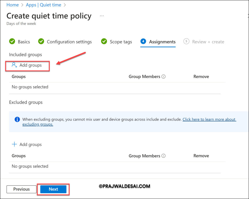 Create Quiet Time Policies in Intune for iOS/iPadOS & Android Apps 11 Create Quiet Time Policy in Intune