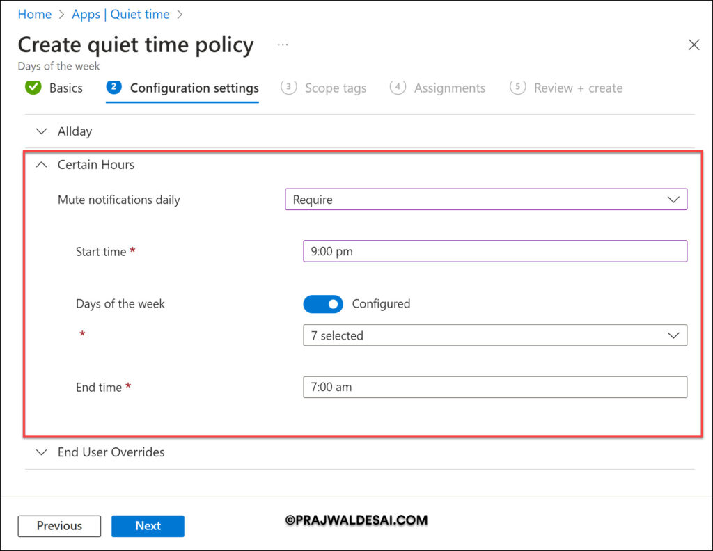 Create Quiet Time Policies in Intune for iOS/iPadOS & Android Apps 9 Mute Notifications for Certain Hours