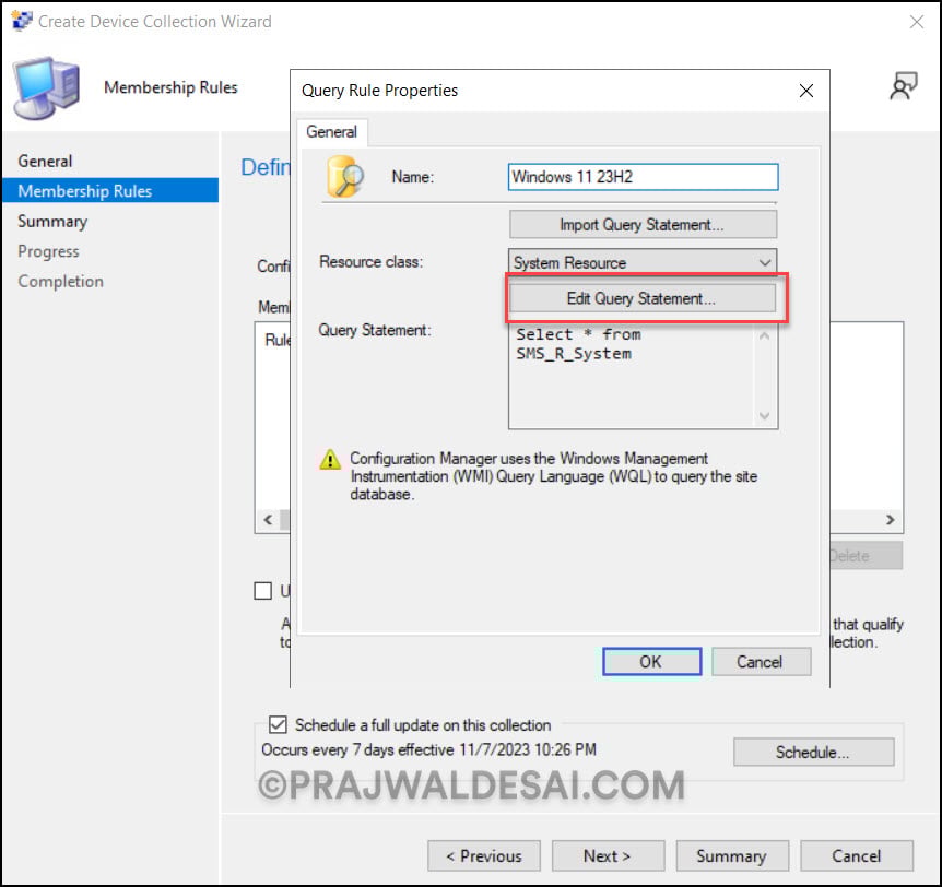 Create Windows 11 SCCM Device Collection 23H2 | 22H2 | 21H2 7 Create Windows 11 23H2 SCCM Device Collection