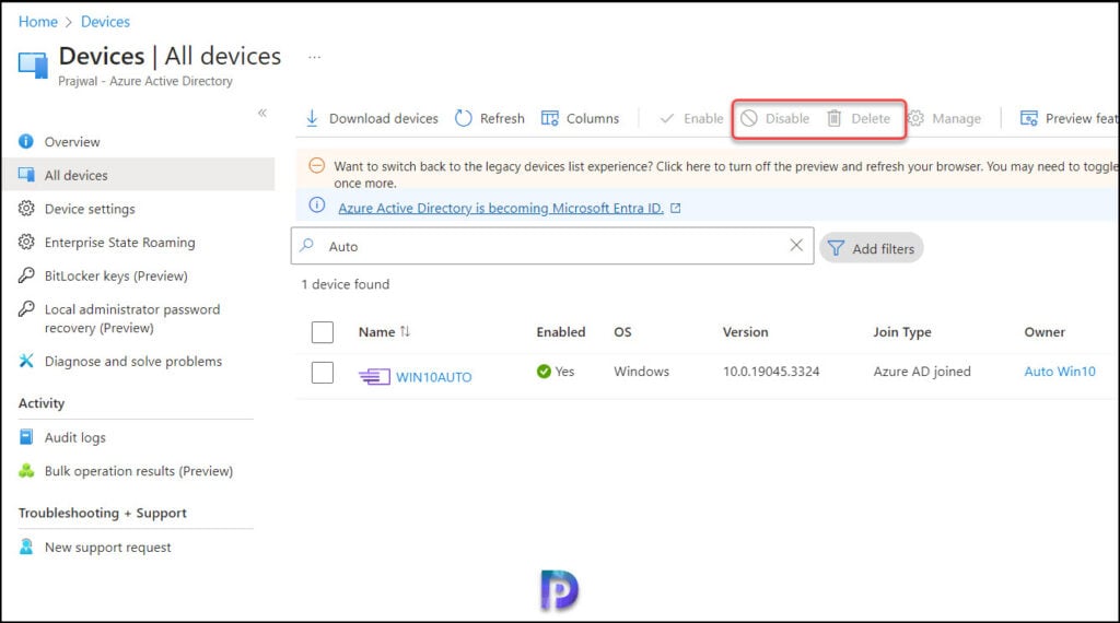 Delete Windows Autopilot Device from Intune and Entra ID 2 Delete Option Greyed out for Windows Autopilot Devices in Azure AD