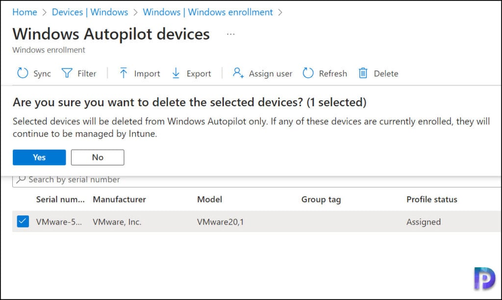 Delete Windows Autopilot Device from Intune and Entra ID 4 Delete Windows Autopilot Devices from Intune