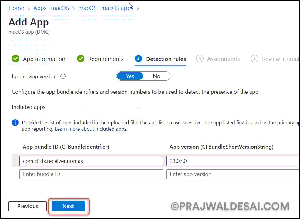 Intune: Deploy Citrix Workspace App for macOS Devices 14 Configure Detection Rules for Citrix Workspace DMG App