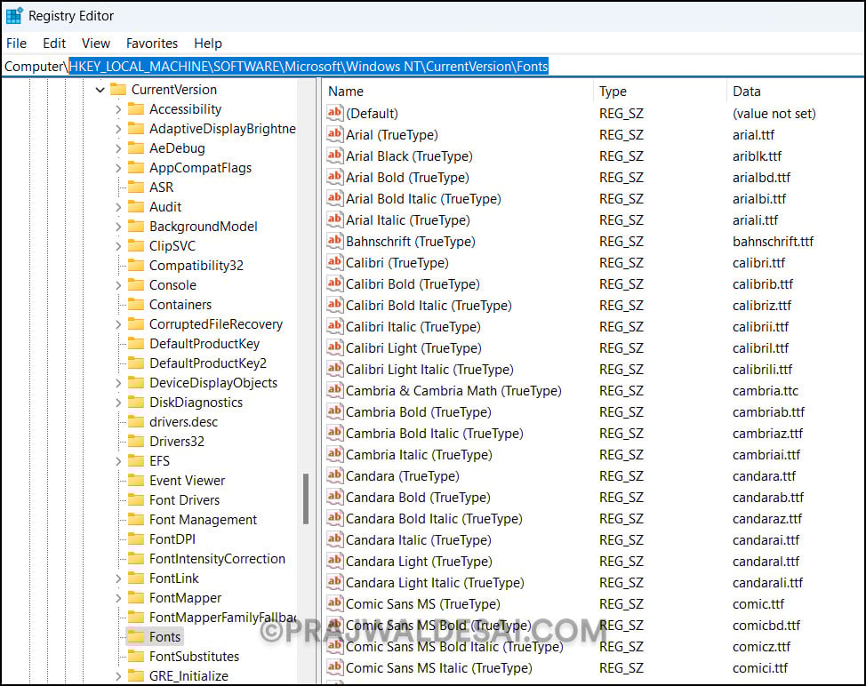 Deploy Fonts using Intune: 3 Proven Methods 29 Check the font installation using Registry