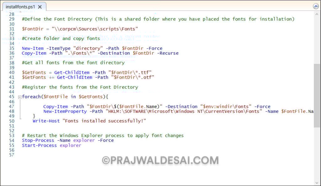 Deploy Fonts using Intune: 3 Proven Methods 2 Use PowerShell Scripts to Deploy Fonts using Intune