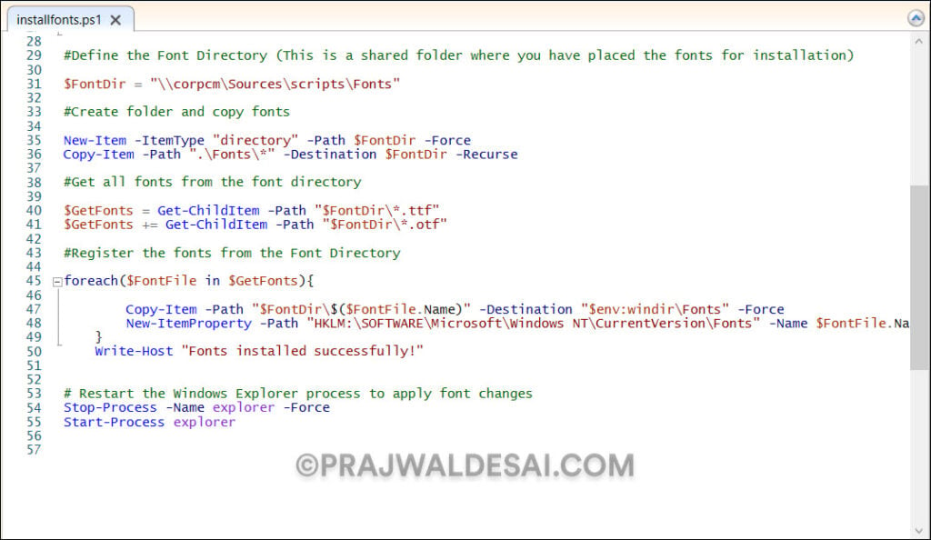 Use PowerShell Scripts to Deploy Fonts using Intune