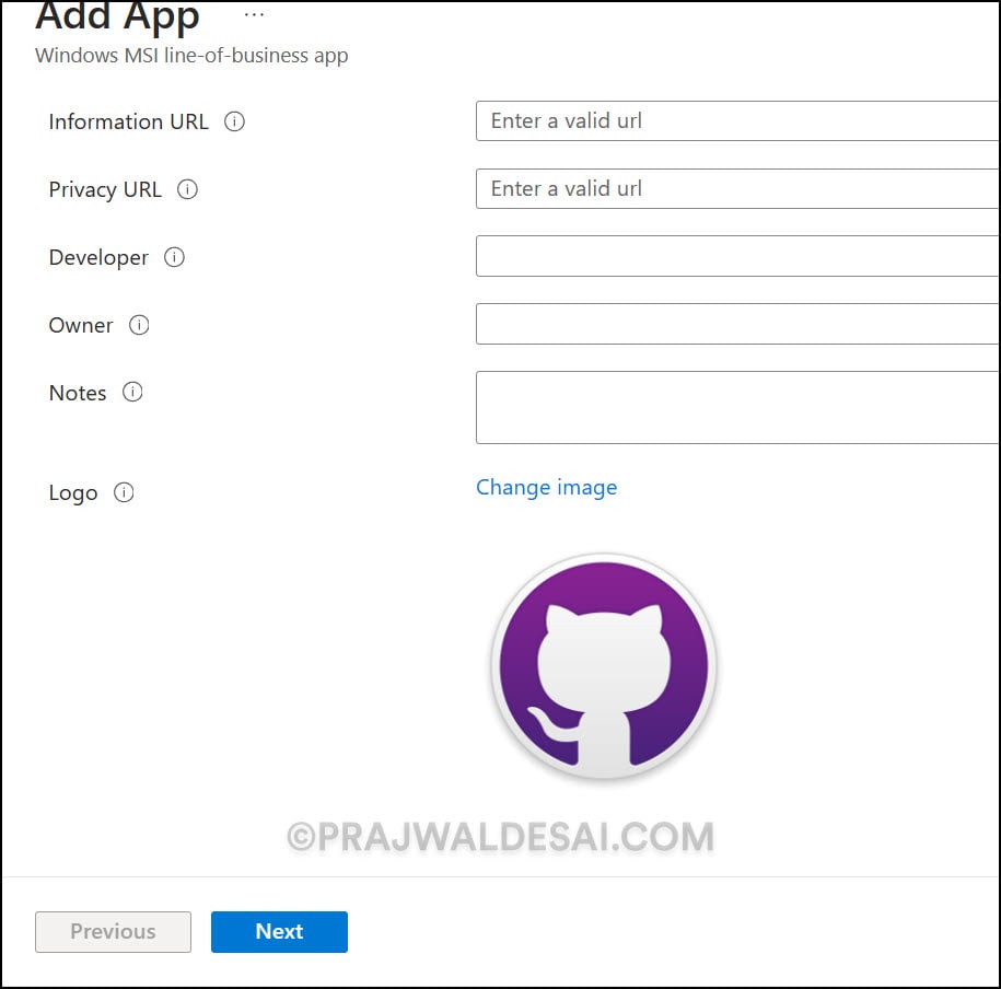 Configure GitHub Desktop App Information in Intune