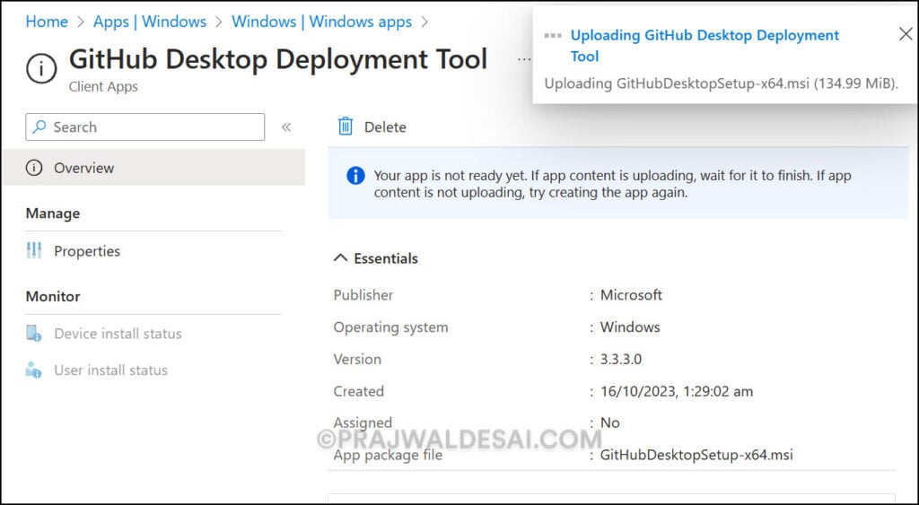 Monitor GitHub Desktop App Deployment in Intune