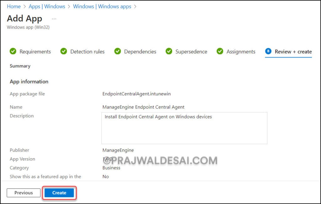 Deploy ManageEngine Endpoint Central Agent using Intune 17 Deploy ManageEngine Endpoint Central Agent using Intune