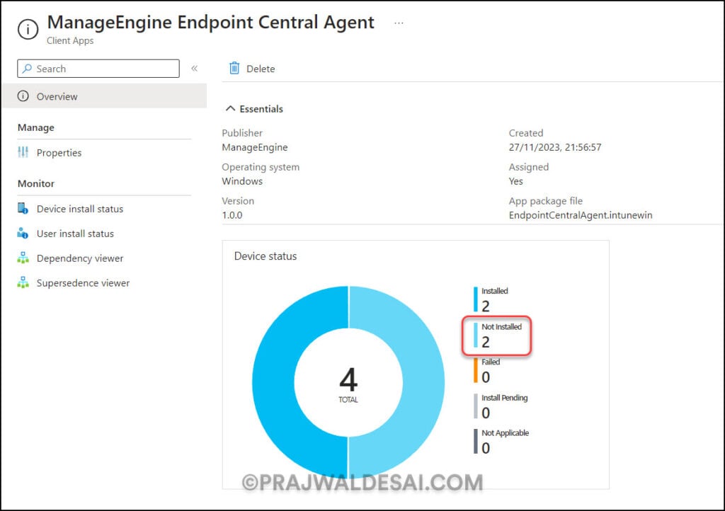 Deploy ManageEngine Endpoint Central Agent using Intune 21 Uninstall Endpoint Central Agent using Intune