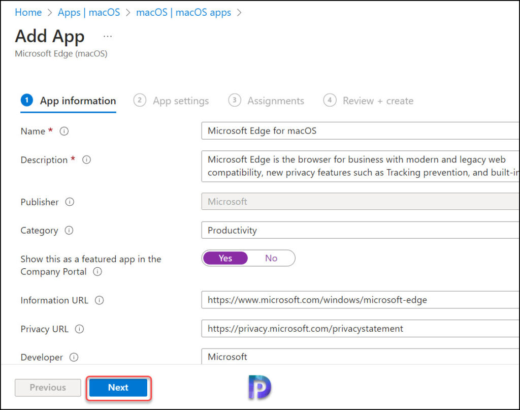 Deploy Microsoft Edge to MacOS using Intune 3 Configure Edge Application Information in Intune