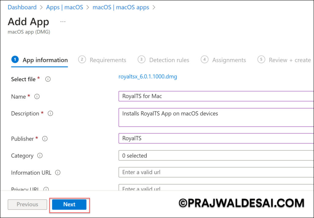 Deploy Royal TS for macOS using Intune 5 Configure Royal TS App Information