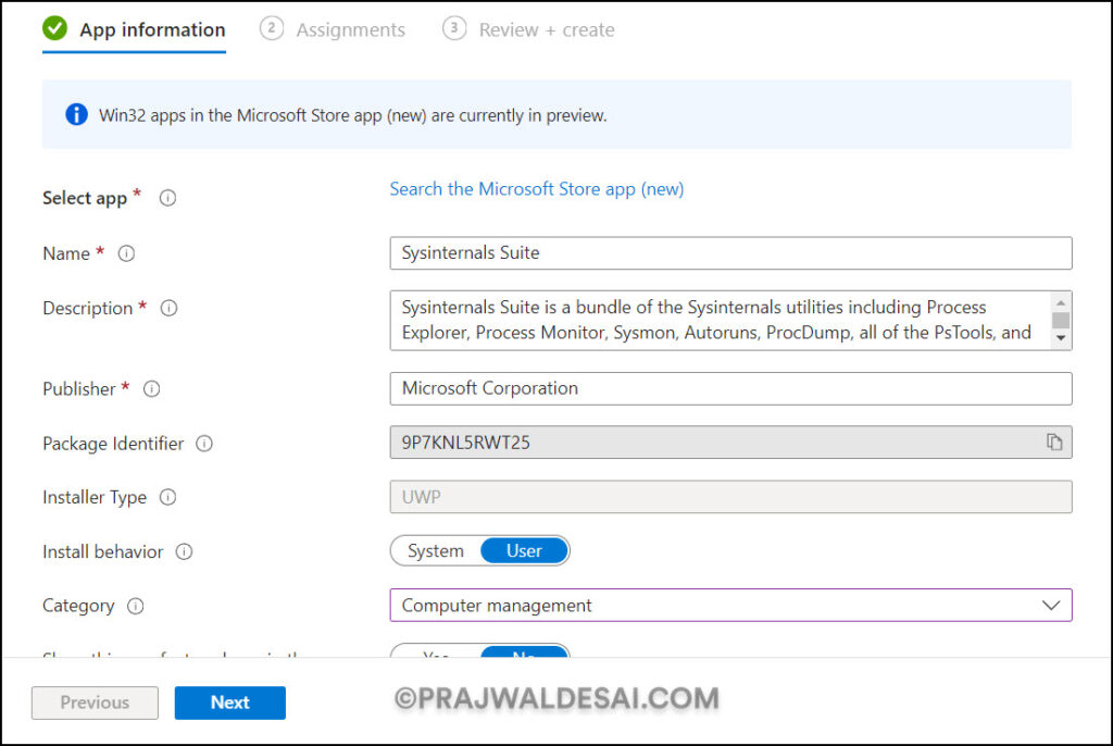 How to Deploy SysInternals Suite using Intune 5 Configure SysInternals Suite app in Intune