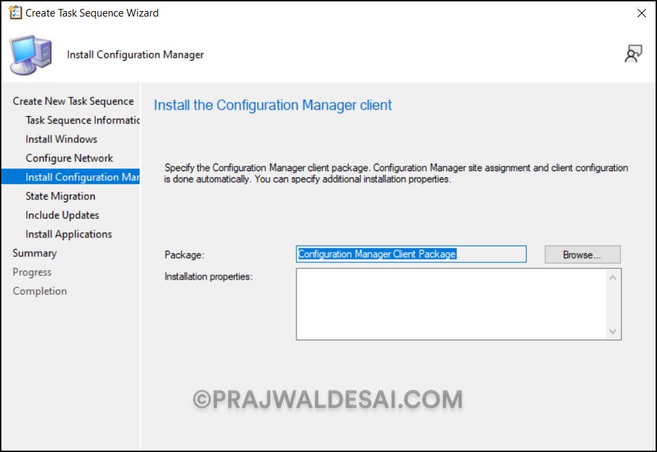 Configure SCCM Client Package