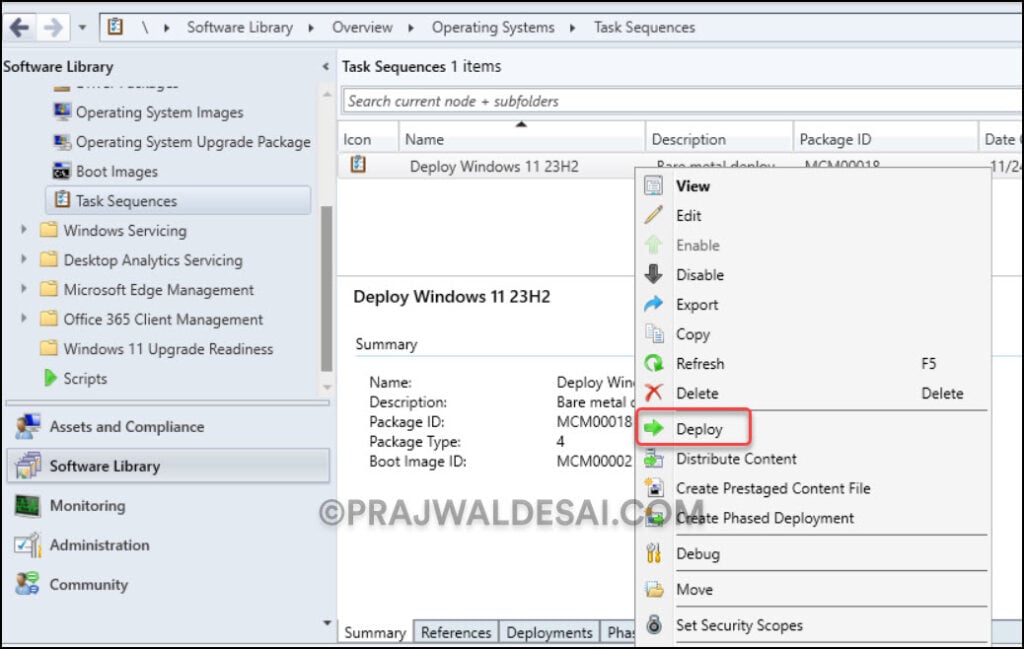 Deploy Windows 11 23H2 task sequence