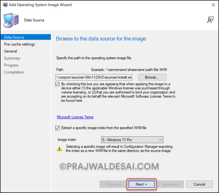 Deploy Windows 11 23H2 using ConfigMgr Task Sequence 4 Import Windows 11 23H2 OS in ConfigMgr