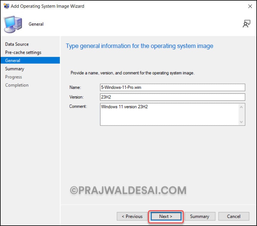Deploy Windows 11 23H2 using ConfigMgr Task Sequence 6 Import Windows 11 23H2 OS in ConfigMgr