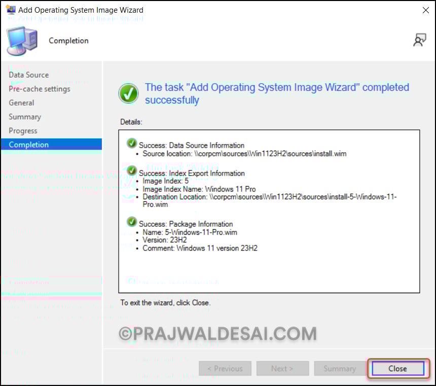 Deploy Windows 11 23H2 using ConfigMgr Task Sequence 7 Import Windows 11 23H2 OS in ConfigMgr