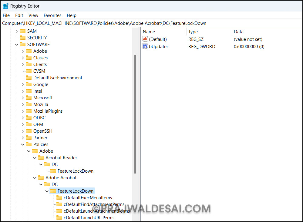 Disable Acrobat Reader Updates using GPO (Group Policy) 11 Acrobat Reader Check for Updates Disabled