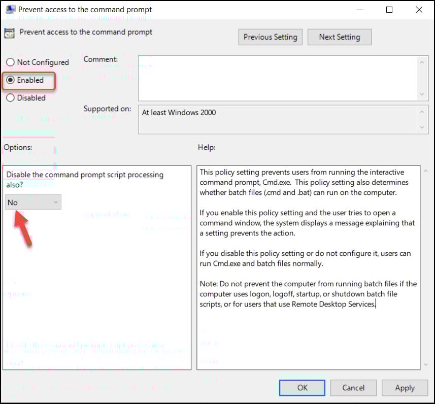 Disable Command Prompt using Group Policy (GPO) 3 Disable Command Prompt using Group Policy