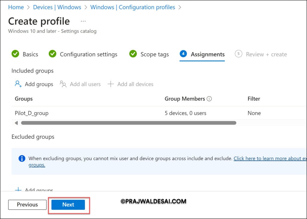 How to Disable Microsoft Edge Workspaces using Intune 9 Intune Configuration Profile Assignments