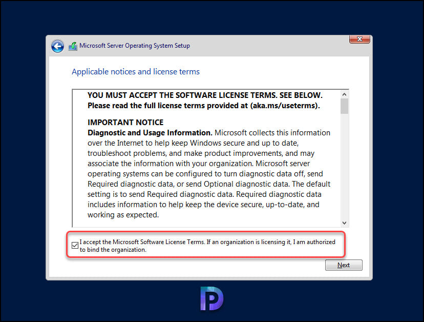 Install Windows Server 2022 Core: A Step-by-Step Guide 6 Accept License Terms for Windows Server Core 2022