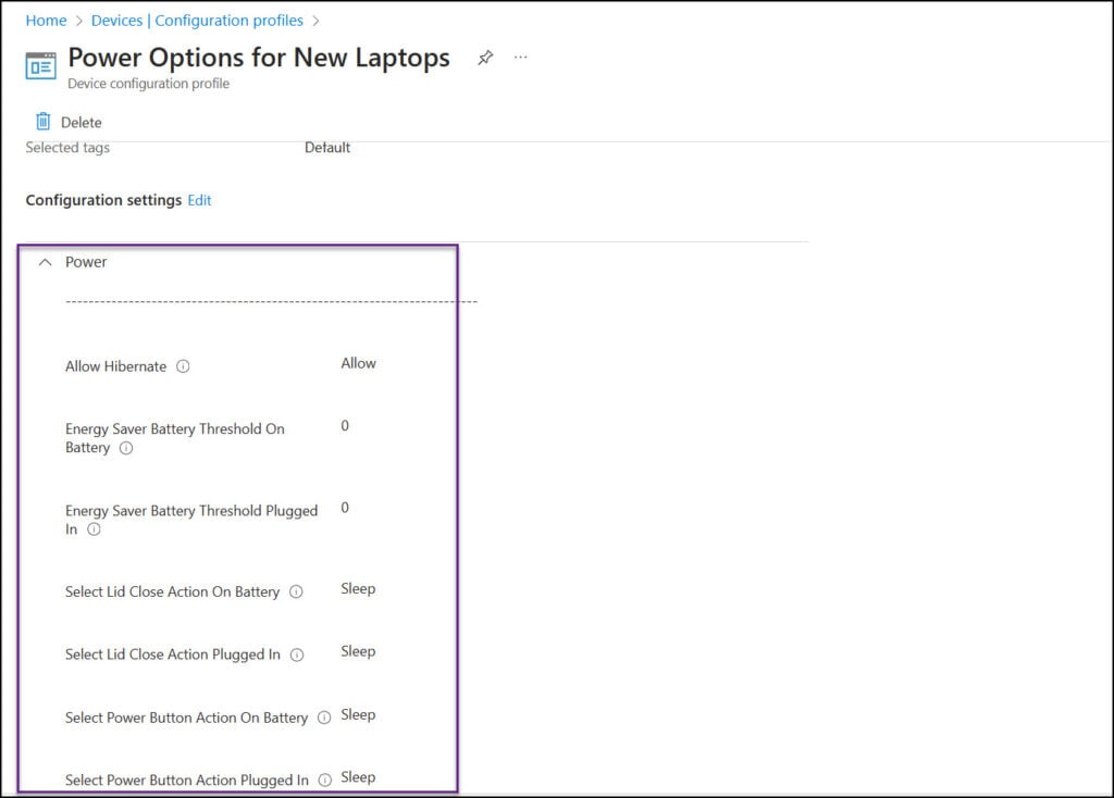 Easily Duplicate Settings Catalog Policy In Intune 4 Configuration Settings in Duplicated Policy