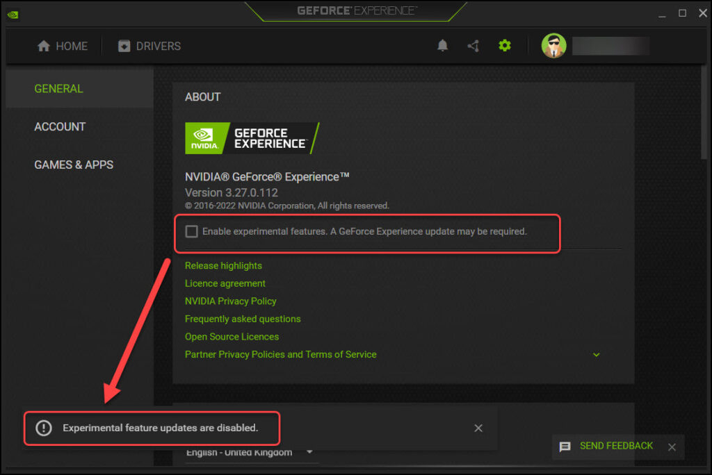 How to Enable Experimental Features in GeForce Experience 3 Disable GeForce Experience's Experimental Features