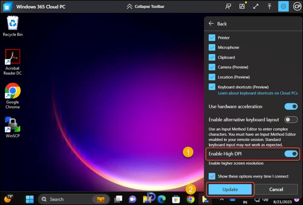 How to Enable High DPI for Windows 365 Cloud PC 3 Enable High DPI for Windows 365 Cloud PC